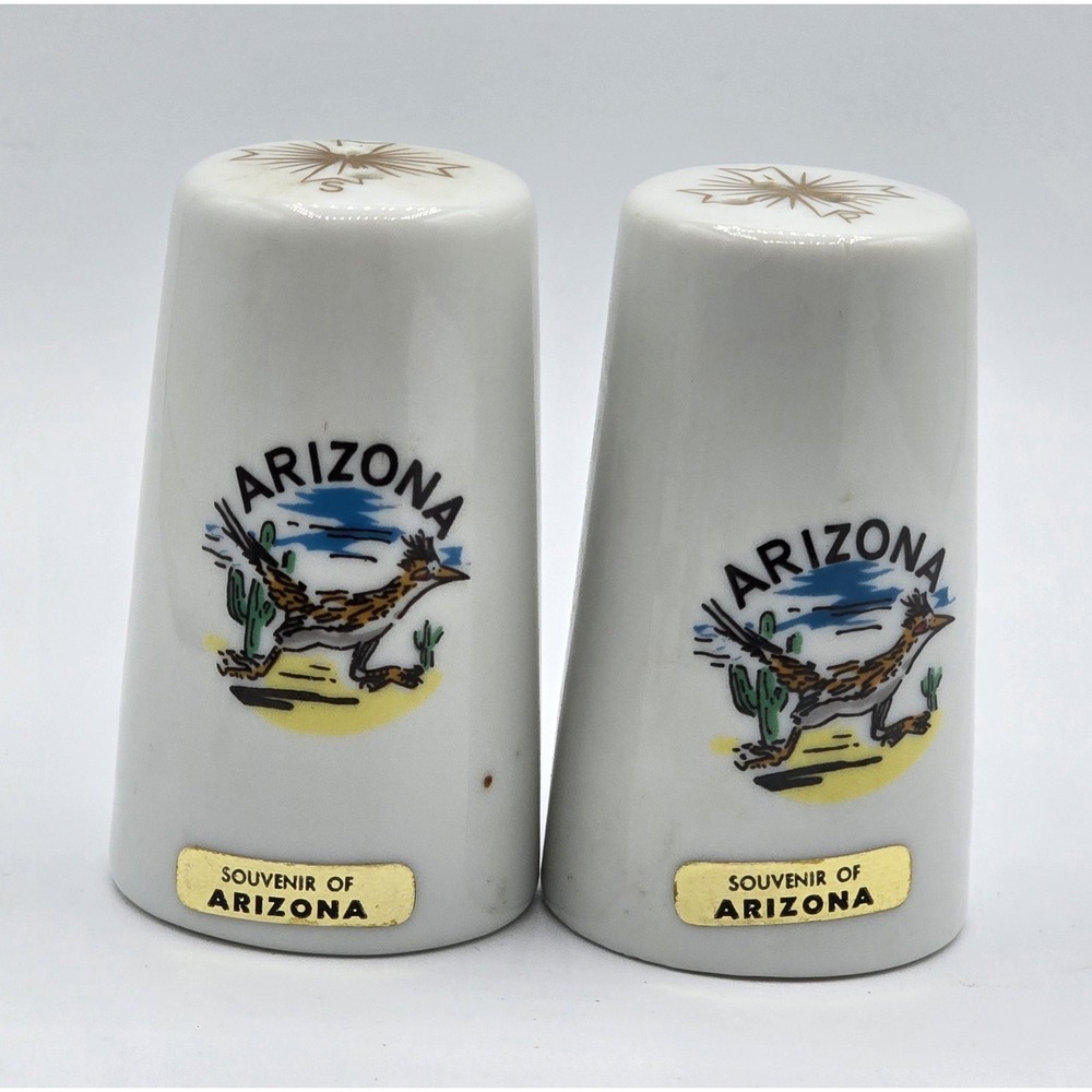 Arizona Roadrunner Vintage Salt & Pepper Shakers  souvenir State US 3" tall‎